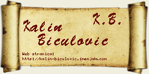 Kalin Biculović vizit kartica